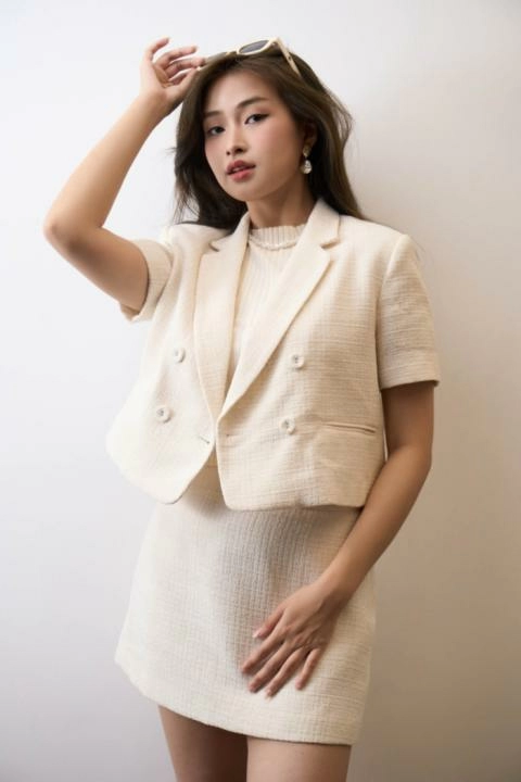 Áo vest nữ tay ngắn công sở Áo vest lửng croptop thanh lịch | Shopee Việt  Nam