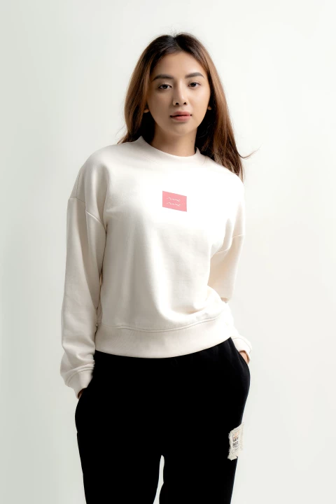 Áo Sweater Nữ Vải NỈ Phối Tay In Hình Form Regular - 10F22SWEW005