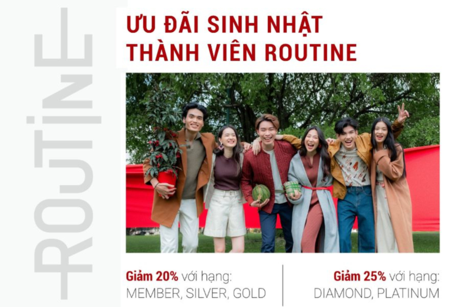 Sinh nhật thành viên - Routine tặng ngàn ưu đãi