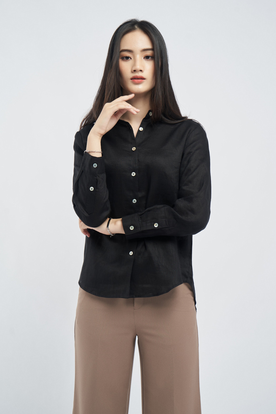 Với 2018 new linen áo sơ mi nữ dài tay áo Han Fan lỏng giản dị hàng đầu  trong dài áo sơ mi sinh viên áo khoác  Lumtics  Lumtics 