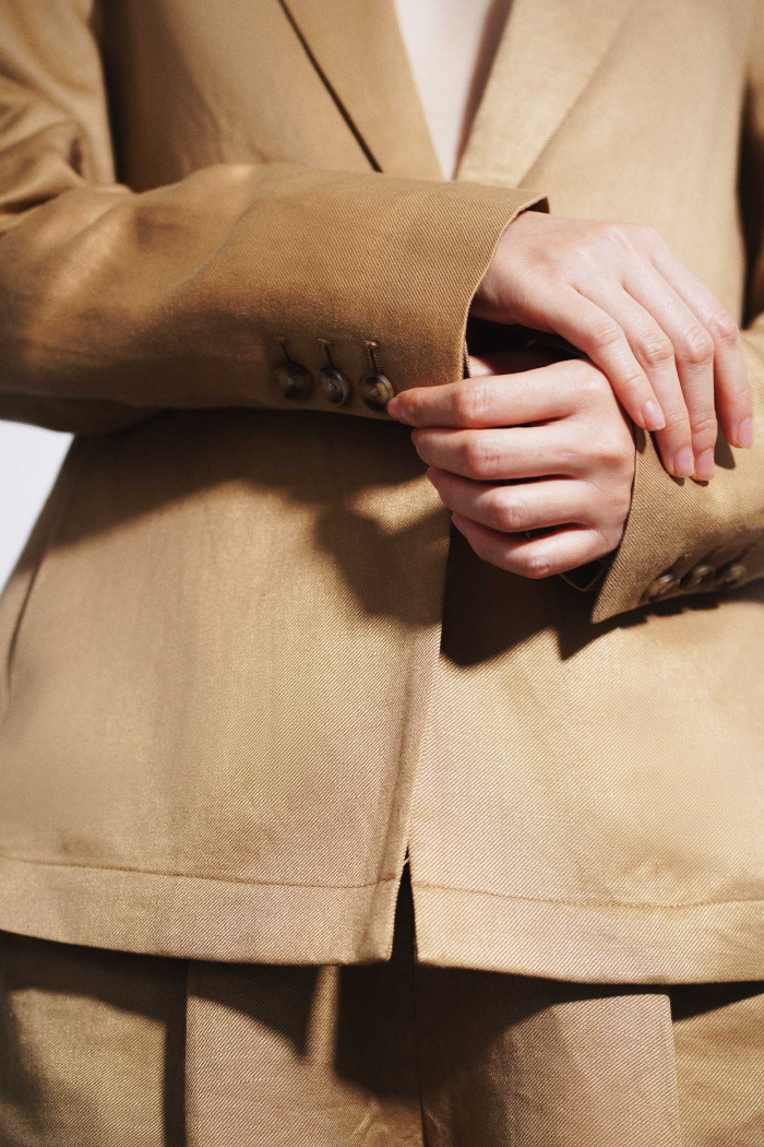 Áo vest Blazer Linen nữ dáng lửng tay lỡ 1 lớp chất vải linen mềm mại  thời trang xuân hè