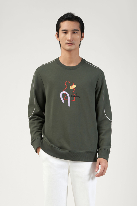 Áo Sweater Nam Thêu Phối Piping Form Regular - 10F22SWE005