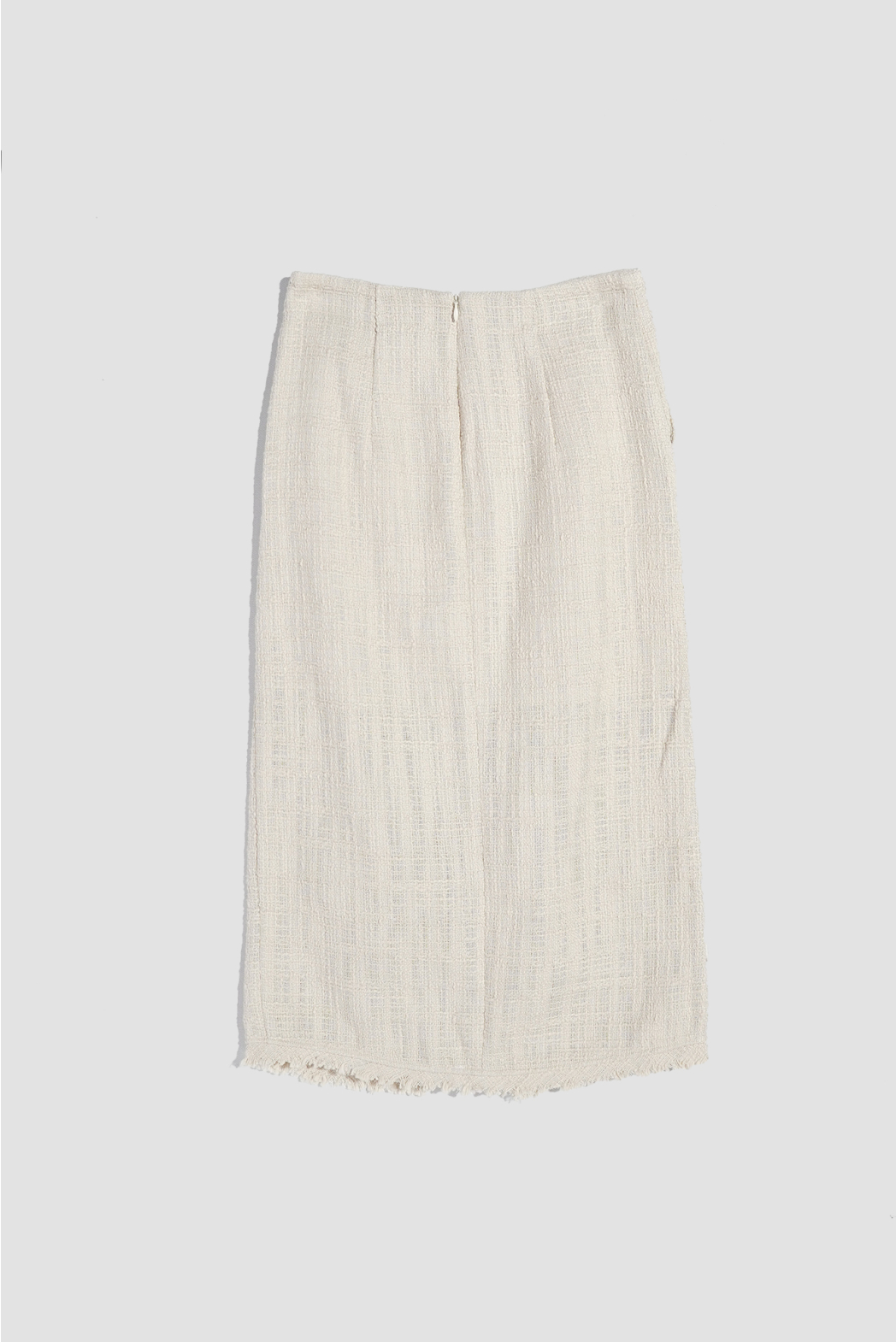 Chân váy xẻ trước, vải tweed. Cotton/poly - 10F20SKIW002