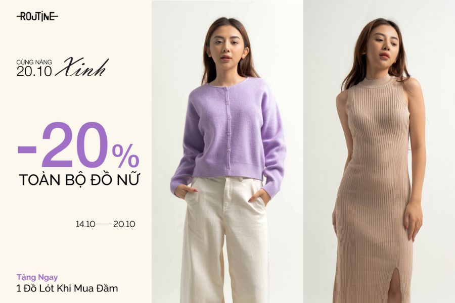 Sale off 20% thời trang nữ mừng ngày Phụ nữ Việt Nam 20/10