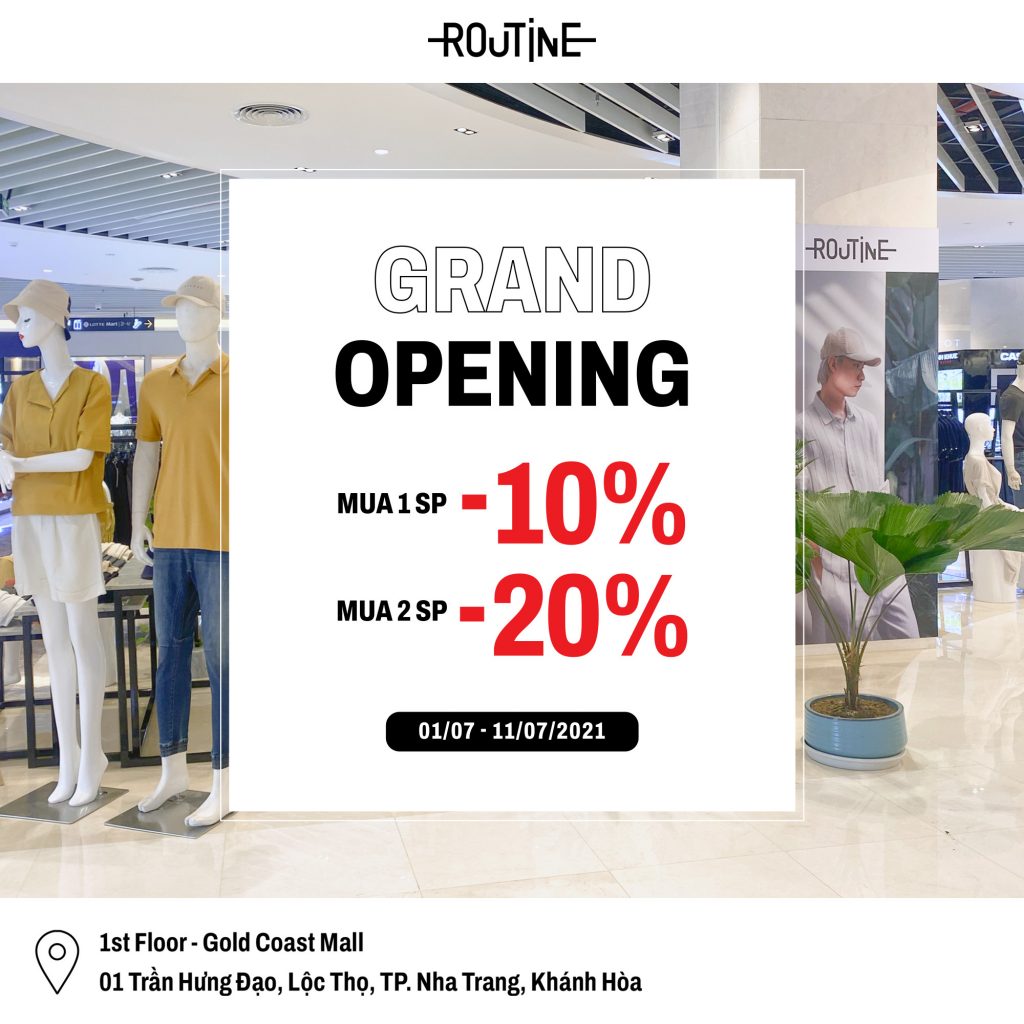 Pop - up Routine tại Nha Trang ưu đãi mừng khai trương lên đến 20% các sản phẩm thời trang
