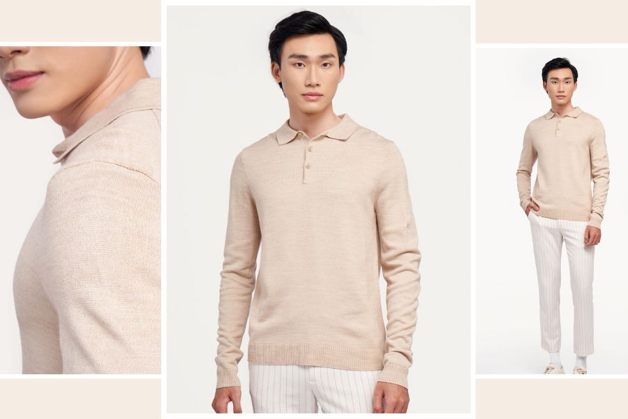 Đây là chiếc áo len được thiết kế theo form dáng của một chiếc áo Polo, dành cho các chàng trai theo đuổi sự đơn giản và thanh lịch.