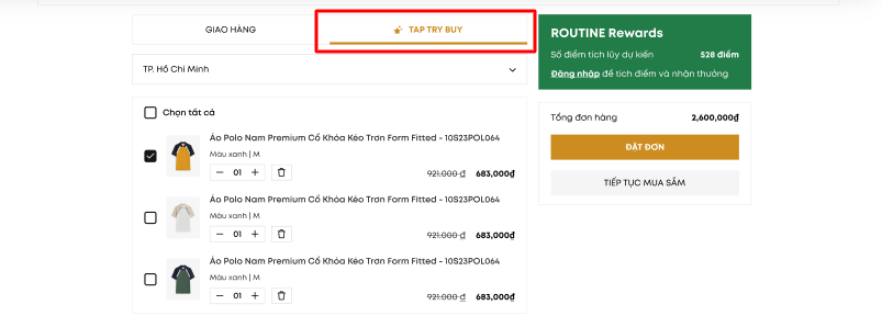 Với Tap Try Buy bạn có thể trải nghiệm sản phẩm trước khi mua