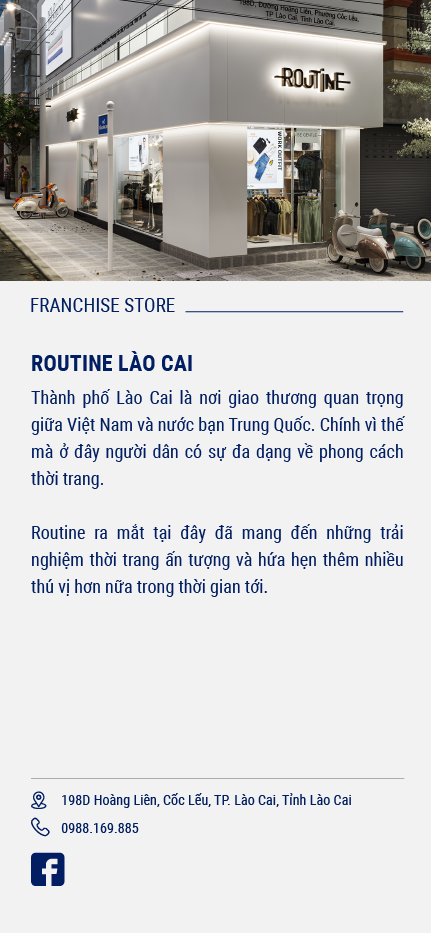 Chi nhánh cửa hàng nhượng quyền Routine Lào Cai