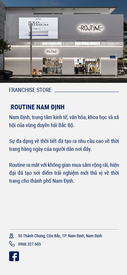 Chi nhánh cửa hàng nhượng quyền Routine Nam Định